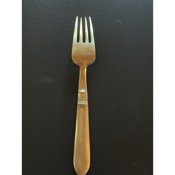 Set Of 8 Vintage Brass Dinner Forks Thailand Buddha Deity Pattern Heavy Flatware - Picture 5 of 7